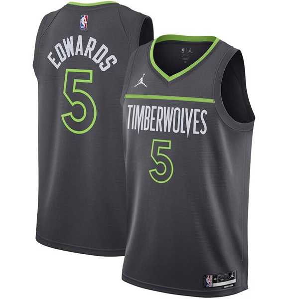 Men%27s Minnesota Timberwolves #5 Anthony Edwards Black Statement Edition Stitched Jersey Dzhi->minnesota timberwolves->NBA Jersey